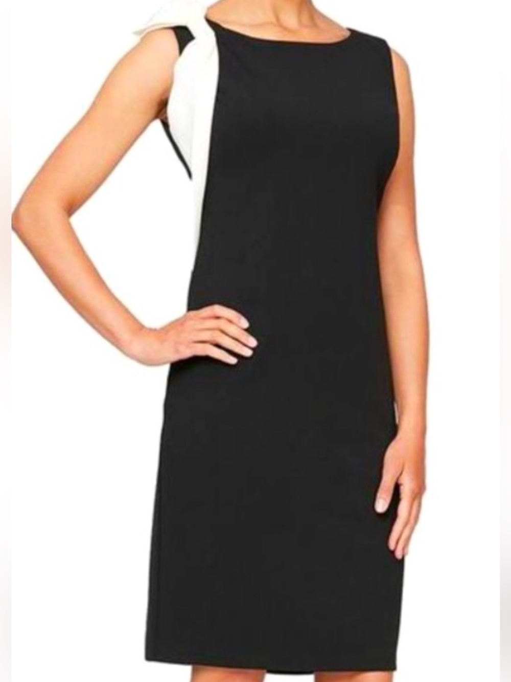 SLNY Bow Accent Sleeveless Sheath Dress Size 10 NWT